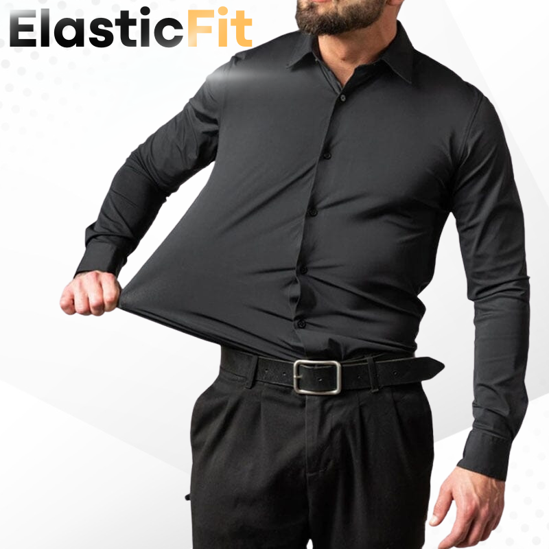 Camisa Flexível Ultra Comfort Não amarrota Vestuário Masculino 