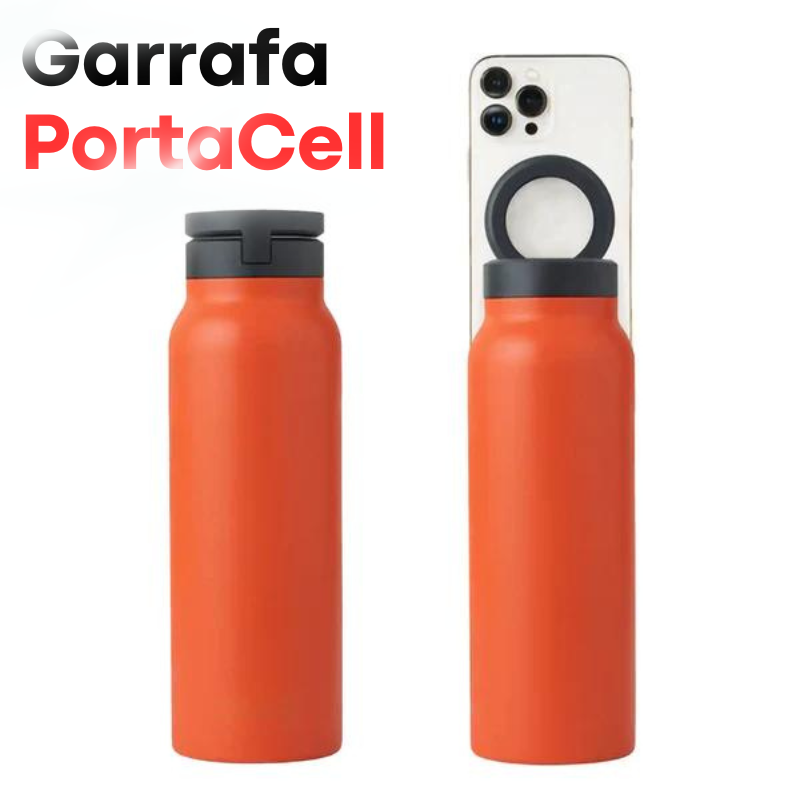 Garrafa Térmica com Suporte para Celular - PortaCell